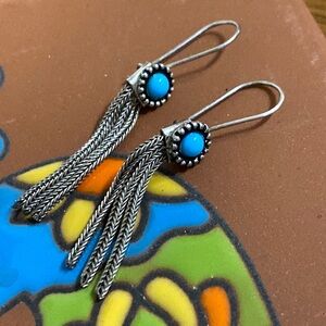 Sterling silver turquoise Pierced dangle earrings